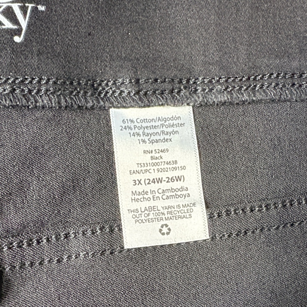 Terra & Sky High Rise Black Skinny Jeggings Size 3X(24-26W) - Picture 10 of 11